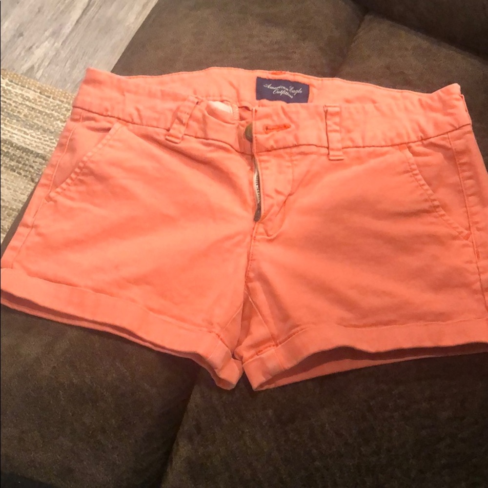 coral midi shorts